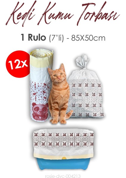 12 Adet 85X50CM Kedi Kumu Torbası