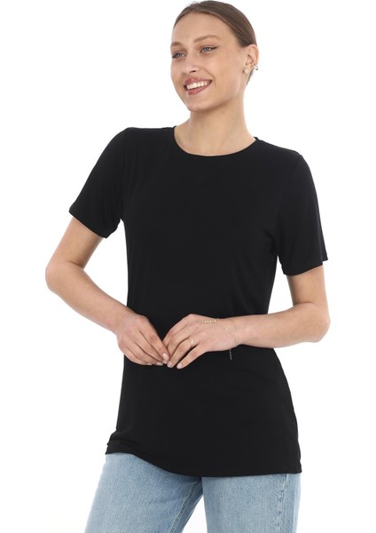 Soft Viskon Uzun Tunik-Siyah-Beyaz fiyatları