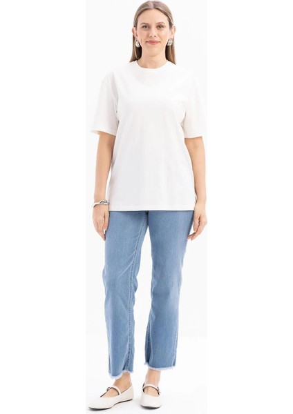 Kısa Kollu Nakış Detaylı Kadın T-Shirt S16032A0 indirimleri