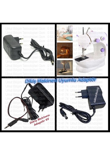 Umut Bilişim Teknolojileri - Hamarat Mini Dikiş Makinesi (HM01) Uyumlu Adaptör Pratik El Tipi Dikiş Makinesi Adaptörü 6V1A Uyumlu - Hamarat Mini Dikiş Makinesi Uyumlu ADAPTÖRÜ_(6V1A)