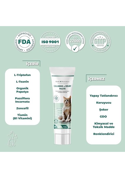 Kahu Naturals Calming Relief Paste, Bitkisel Içerikli Kediler Için Sakinleştirici Malt, 100 ml