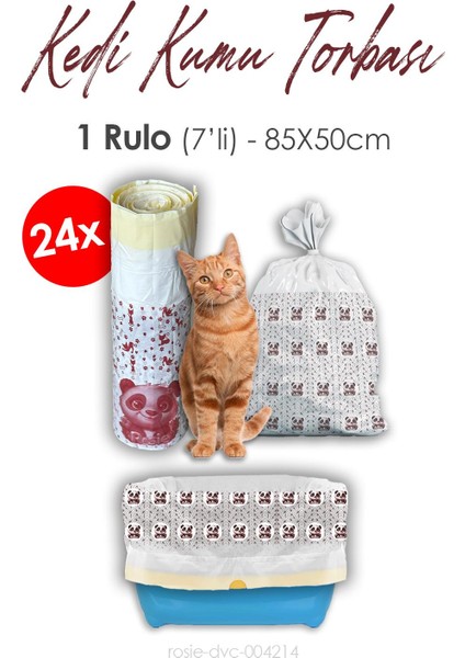 85X50CM 24 Adet Kedi Kumu Torbası