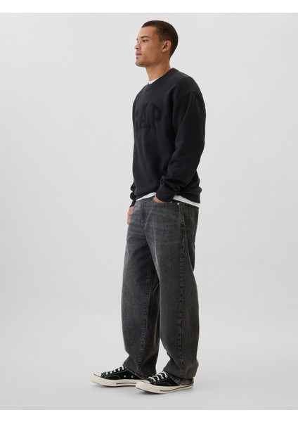 Erkek Siyah Baggy Jean Pantolon