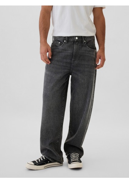 Erkek Siyah Baggy Jean Pantolon