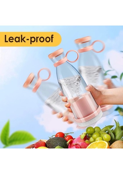 Taşınabilir Blender, Taşınabilir Mini Hızlı Blender 350ML Meyve Sıkacağı Kupası, Kablosuz Şarjlı, Smoothie Milkshake Suyu Bebek Maması Için 4 Bıçaklı