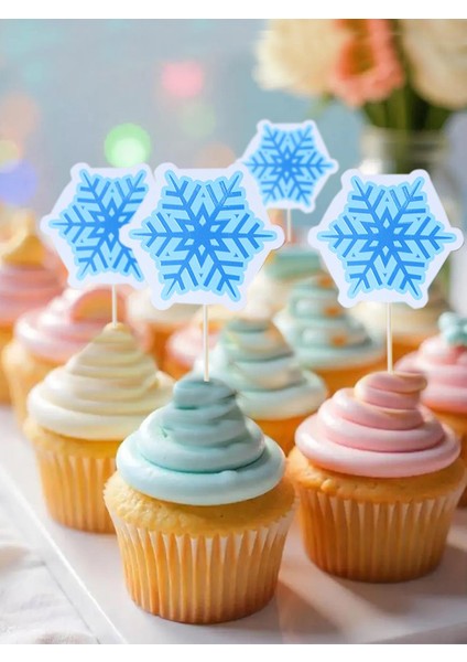 Kartanesi Frozen Temalı Kürdan Figürlü Pasta Süsü Cupcake Kürdanı 10'lu