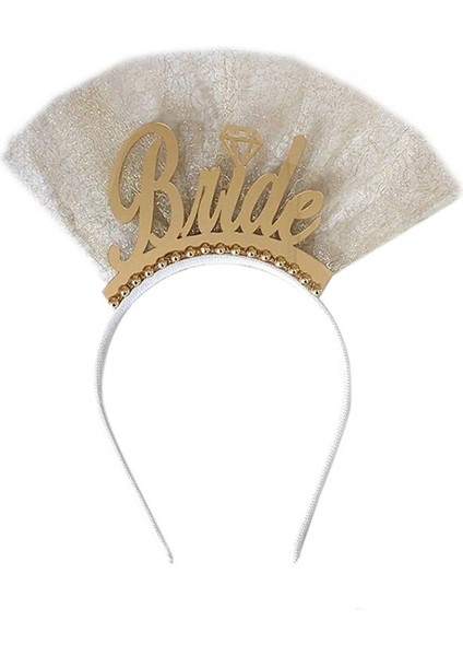 Bride Pleksi Altın Tül-Incilii Taç fiyatları