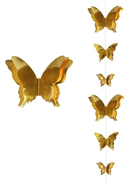 Kelebek Parti Dekoru 3 Boyutlu Tavan Sarkıt Süsü Altın 2 mt fiyatları