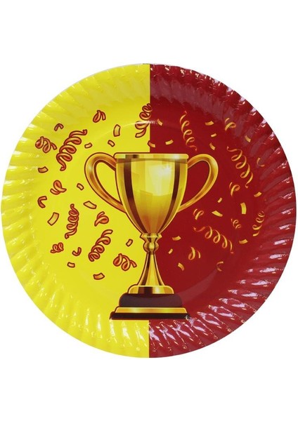 Sarı Kırmızı Taraftar Kupa Temalı Karton Tabak Bardak Set 8'li fiyatları