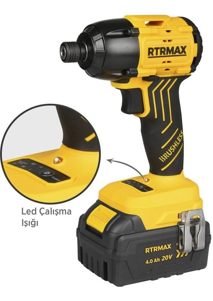 RTS5020 Şarjlı Torklu Vidalama Makinası Kömürsüz 200 Nm 2x4 Ah 20V Çift Akü S-Lion - Akü Dahil modelleri