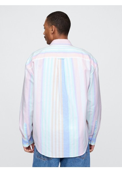 Erkek Çok Renkli Desenli Oxford Big Gömlek fırsatları
