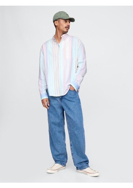 Erkek Çok Renkli Desenli Oxford Big Gömlek indirimleri