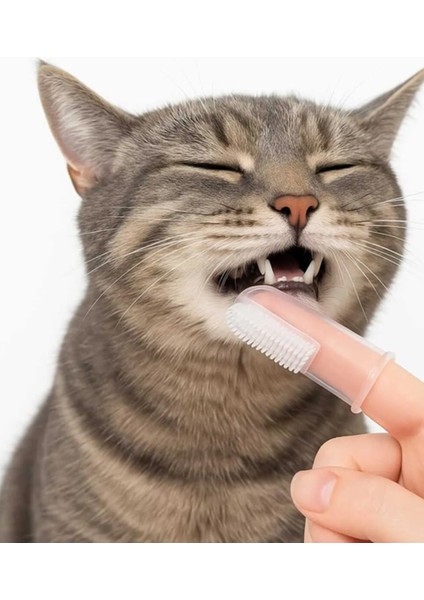 Kedi ve Köpek Için Silikon Parmak Diş Kaşıyıcı Dil Temizleyici Diş Fırçası