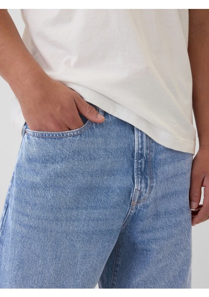 Erkek Mavi Baggy Fit Jean Pantolon