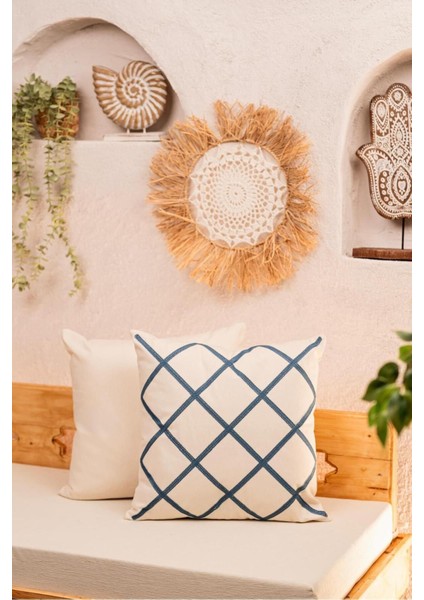 Çapraz Desenli Kırlent Kılıfı