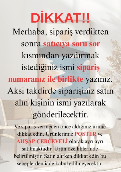 Çerçevesiz Kedi ve Çiçek Temalı İsme Özel 3'lü Poster Seti Çocuk Bebek Odası