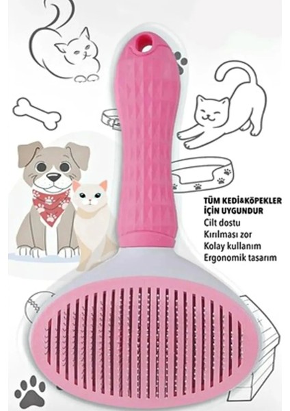 Otomatik Temizlenen Tuşlu Evcil Hayvan Fırçası Kedi Köpek Tüy Toplayıcı Tarak - Kedi Tarağı fırsatları