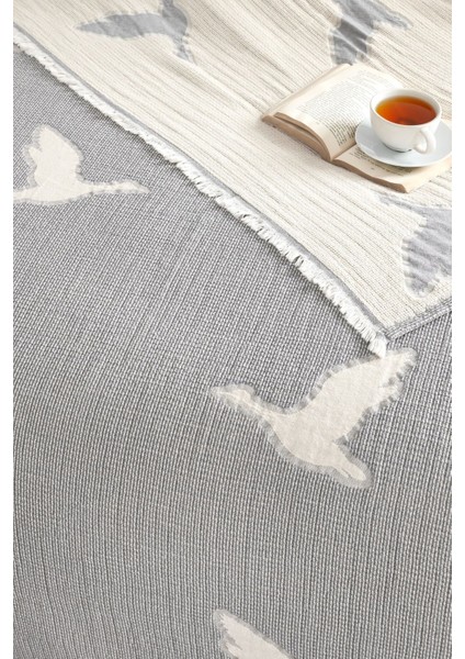 Kuş Desenli Jakarlı Pike Çift Kişilik (240*250 cm ) fiyatları