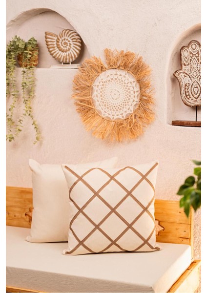 Çapraz Desenli Kırlent Kılıfı