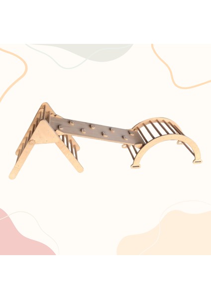 Üçlü Pikler Seti (Ham & Naturel) | Pikler Üçgeni, Pikler Halkası, Rampa & Kaydırak | Montessori Parkuru | Eğitici Aktivite Oyuncağı