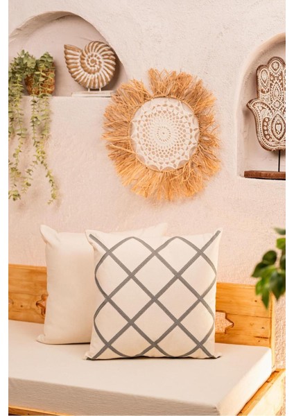 Çapraz Desenli Kırlent Kılıfı