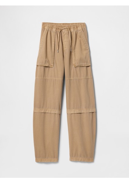 Kadın Kahverengi Mid Rise Easy Utility Barrel Pantolon fiyatları