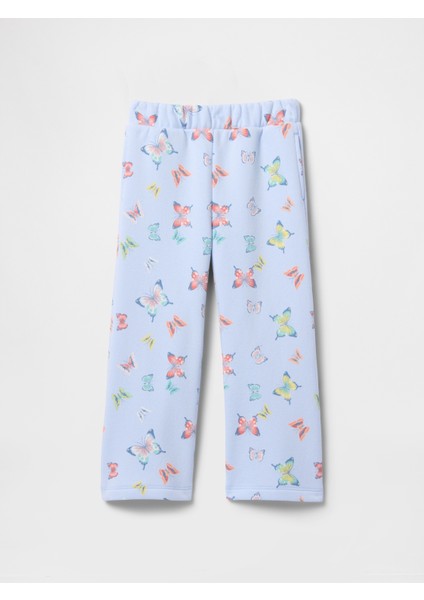 Kız Bebek Mavi Vintagesoft Wide-Leg Fleece Eşofman Altı