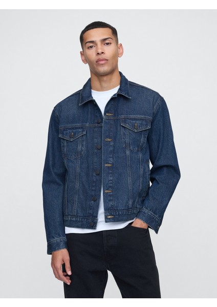 Erkek Lacivert Icon Denim Ceket