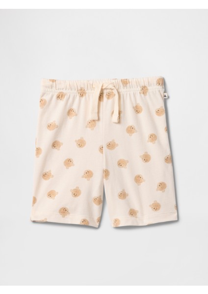 Erkek Bebek Bej Brannan Bear Grafikli Pull-On Şort