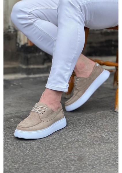 WG508 Bej Süet Ortopedik Taban Erkek Casual Ayakkabı modelleri
