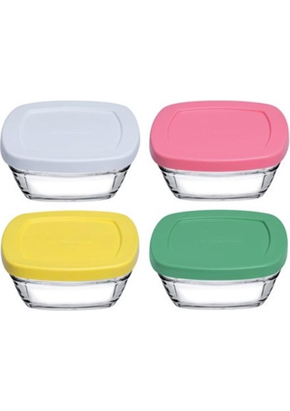 96840 Puding 4'lü Cam Saklama Kabı - 310 ml