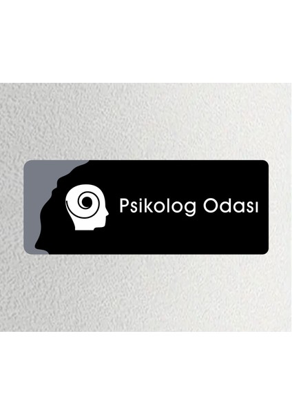 Psıkolog Odası - Ofis Departman Kapı Isimliği, Yönlendirme Levhası 26X10CM - Siyah&füme