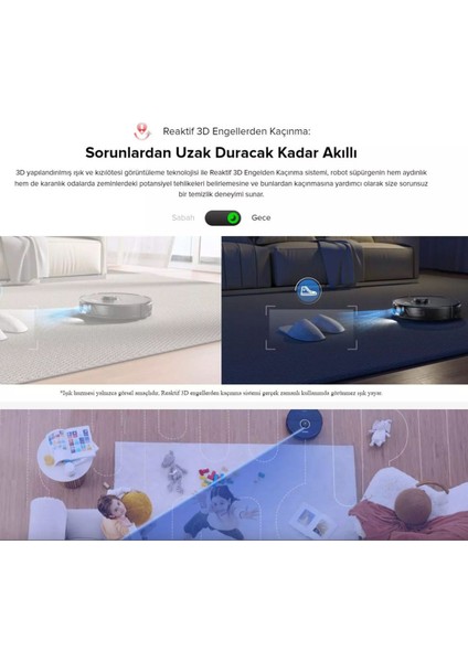6000PA Hyperforce Duoroller Fırçalı , Halı Tanıma+Mop Kaldırma Özellikli Robot Süpürge