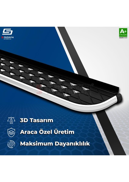 S-Dizayn Vw Transporter T4 Uzun Şase Diamond Krom Yan Basamak 253 cm 1995-2003 A+ Kalite fırsatları