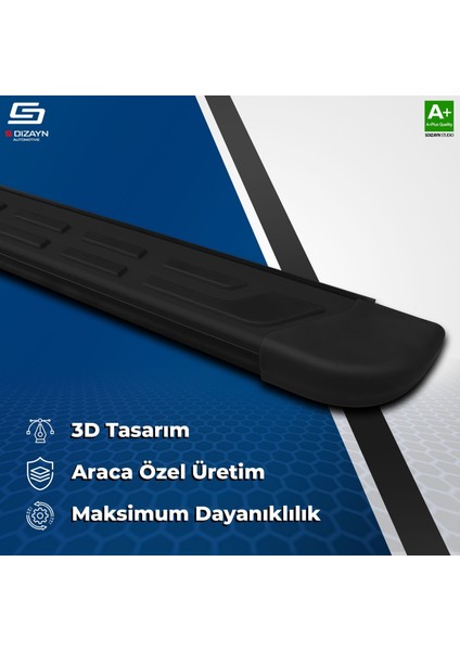 S-Dizayn Vw Amarok 2 S-Plus Siyah Yan Basamak 203 cm 2023 Üzeri A+ Kalite fırsatları