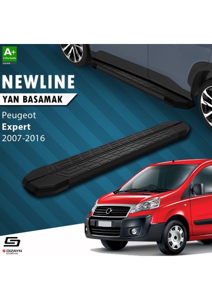 S-Dizayn Peugeot Expert 2 Uzun Şase Newline Siyah Yan Basamak 223 cm 2007-2016 A+ Kalite