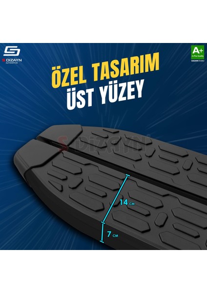 S-Dizayn Peugeot 3008 3 Hybrid Evo Siyah Yan Basamak 183 cm 2024 Üzeri A+ Kalite modelleri