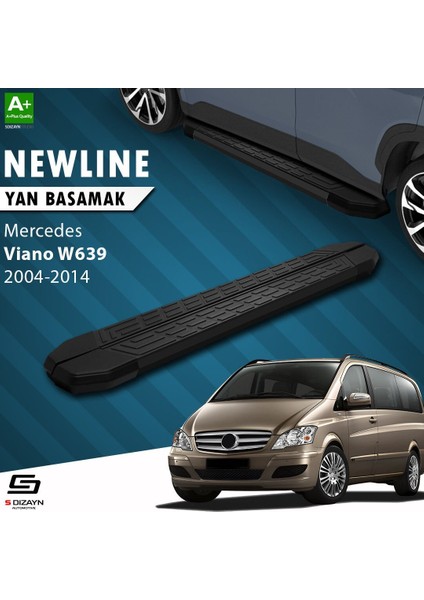 S-Dizayn Mercedes Viano W639 Uzun Şase Newline Siyah Yan Basamak 253 cm 2004-2014 A+ Kalite