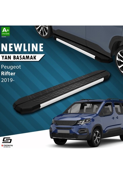 S-Dizayn Peugeot Rifter Uzun Şase Newline Aluminyum Yan Basamak 213 cm 2019 Üzeri A+ Kalite