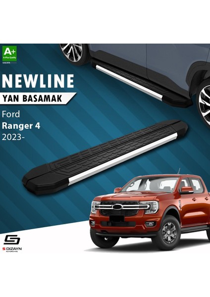S-Dizayn Ford Ranger 4 Newline Krom Yan Basamak 203 cm 2023 Üzeri A+ Kalite