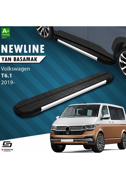 S-Dizayn Vw Transporter T6.1 Uzun Şase Newline Krom Yan Basamak 253 cm 2019-2025 A+ Kalite