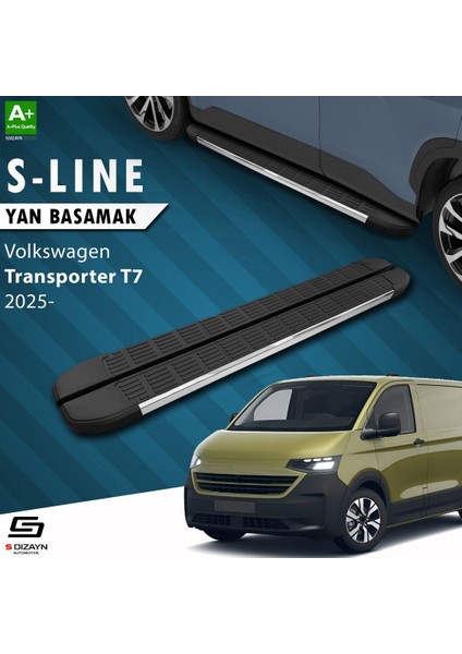 S-Dizayn Volkswagen Transporter T7 Uzun Şase S-Line Krom Yan Basamak 263 cm 2025 Üzeri A+ Kalite