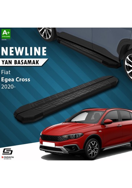S-Dizayn Fiat Egea Cross Newline Siyah Yan Basamak 183 cm 2020 Üzeri A+ Kalite