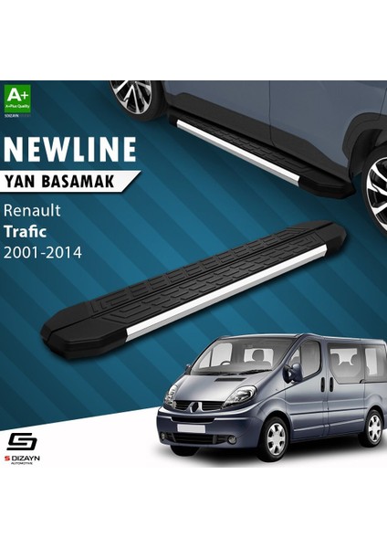 S-Dizayn Renault Trafic 2 Uzun Şase Newline Krom Yan Basamak 263 cm 2001-2014 A+ Kalite