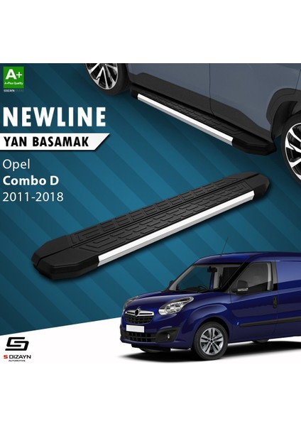 S-Dizayn Opel Combo D Uzun Şase Newline Krom Yan Basamak 223 cm 2011-2018 A+ Kalite