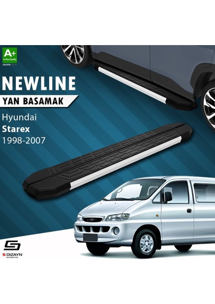 S-Dizayn Hyundai H-1 Starex Uzun Şase Newline Aluminyum Yan Basamak 213 cm 1998-2007 A+ Kalite