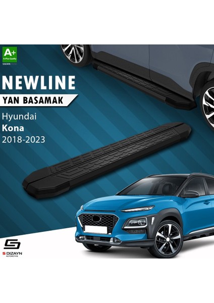 S-Dizayn Hyundai Kona Newline Siyah Yan Basamak 173 cm 2018-2023 A+ Kalite