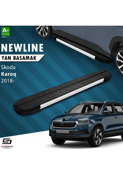 S-Dizayn Skoda Karoq Newline Aluminyum Yan Basamak 173 cm 2018 Üzeri A+ Kalite