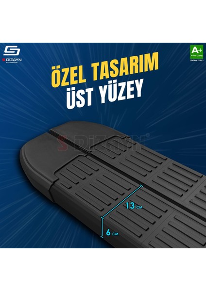 S-Dizayn Vw Transporter T6.1 Uzun Şase S-Line Siyah Yan Basamak 253 cm 2019-2025 A+ Kalite modelleri