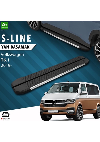 S-Dizayn Vw Transporter T6.1 Uzun Şase S-Line Krom Yan Basamak 253 cm 2019-2025 A+ Kalite